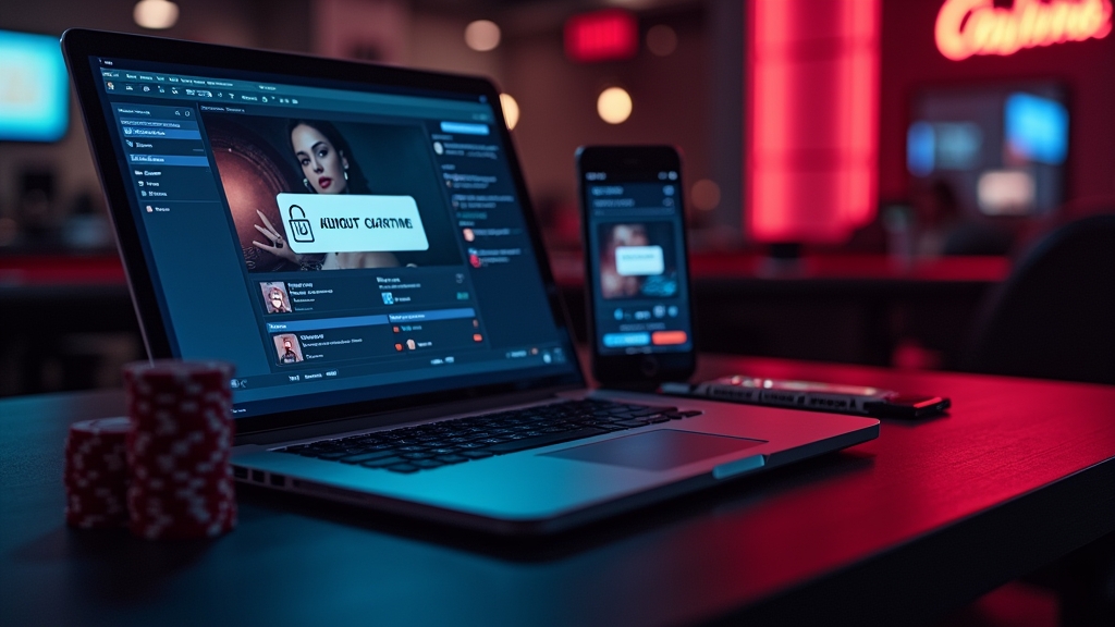 Zurückkehrender Spieler prüft gespeicherte Login-Daten auf Laptop und Smartphone