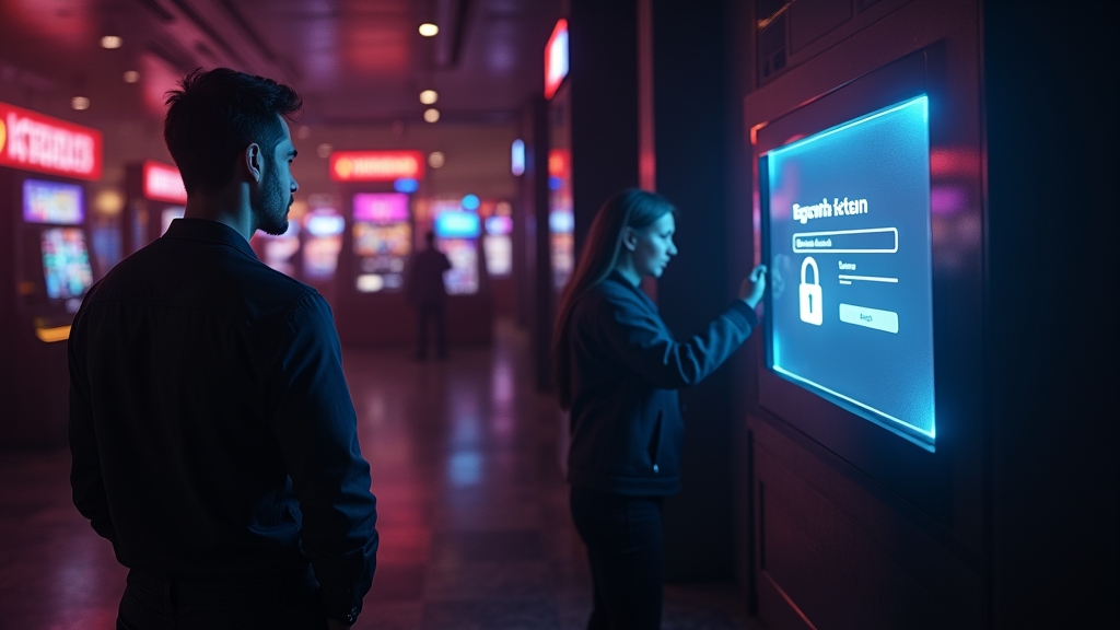 Ein casinoartiger Login-Bildschirm, auf dem ein Spieler die sichere Adressleiste prüft